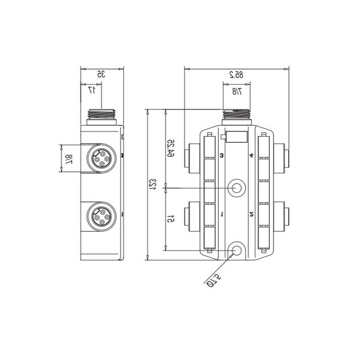 7/8”interface、4 Pin、4 Port、Power junction box、270441